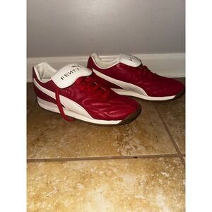 Fenty x Puma Avanti VL Club Red Gold Leather Sneakers 399262-03 Womens 10